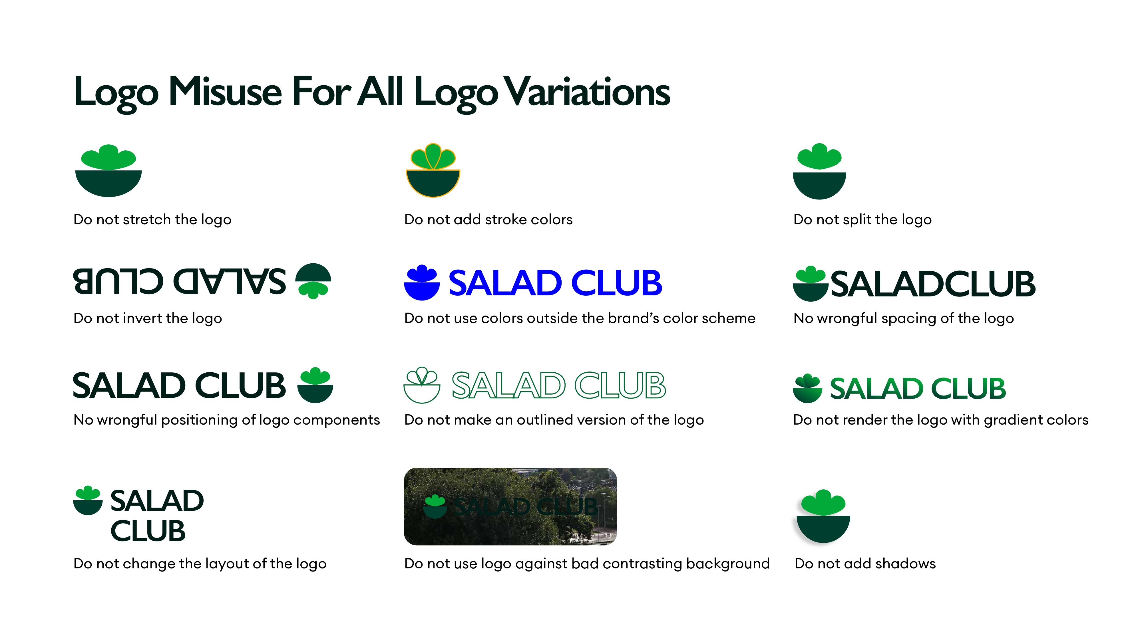 Salad Club brand guidelines — page 10